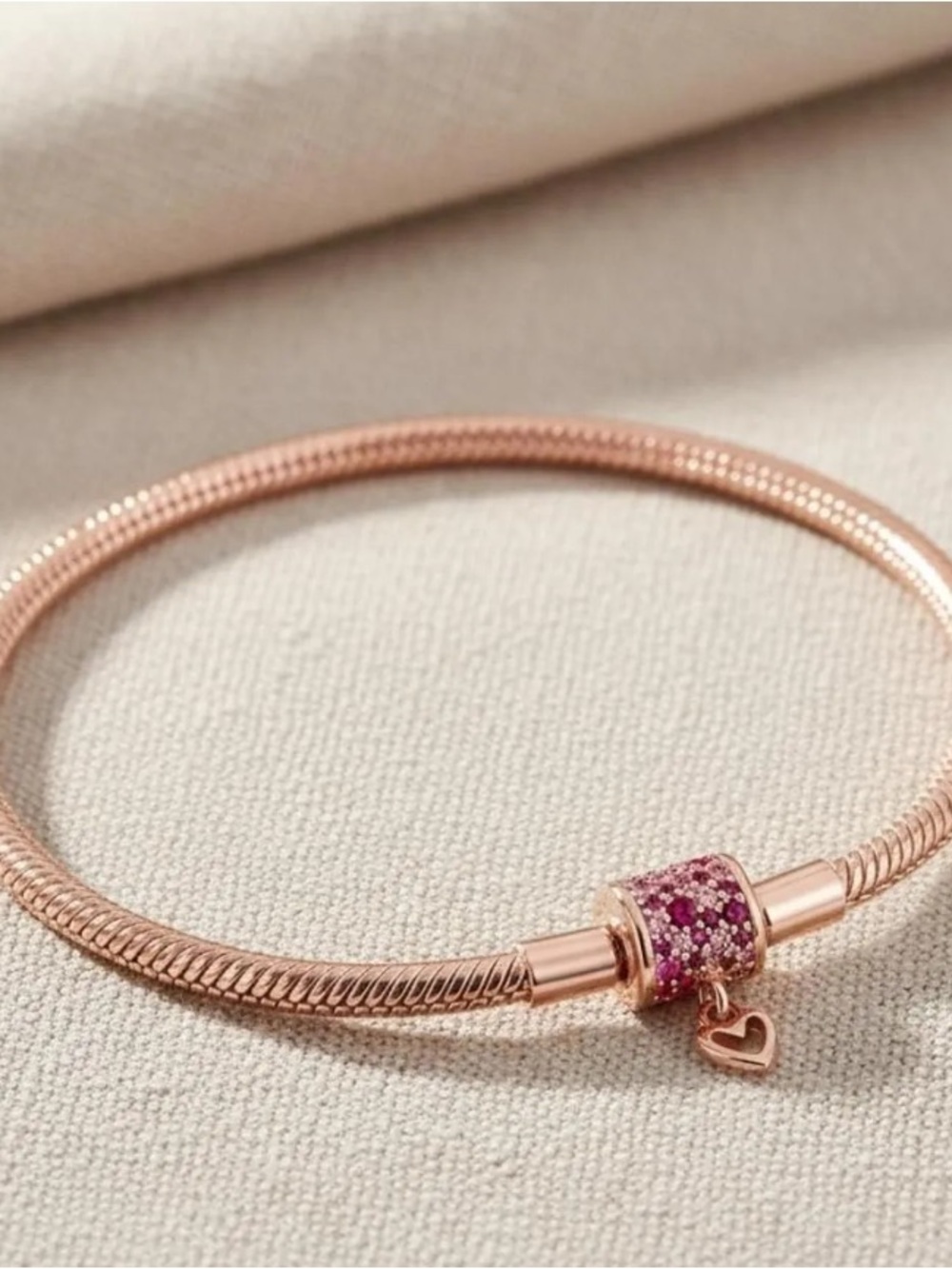 Silver Snake Chain Bracelet – Rose Gold...